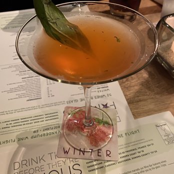 Seasons 52 - Strawberry Basil Martini - New American Near Me - Costa Mesa, California