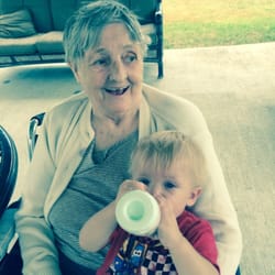 Grand son visiting his grandma. :-)