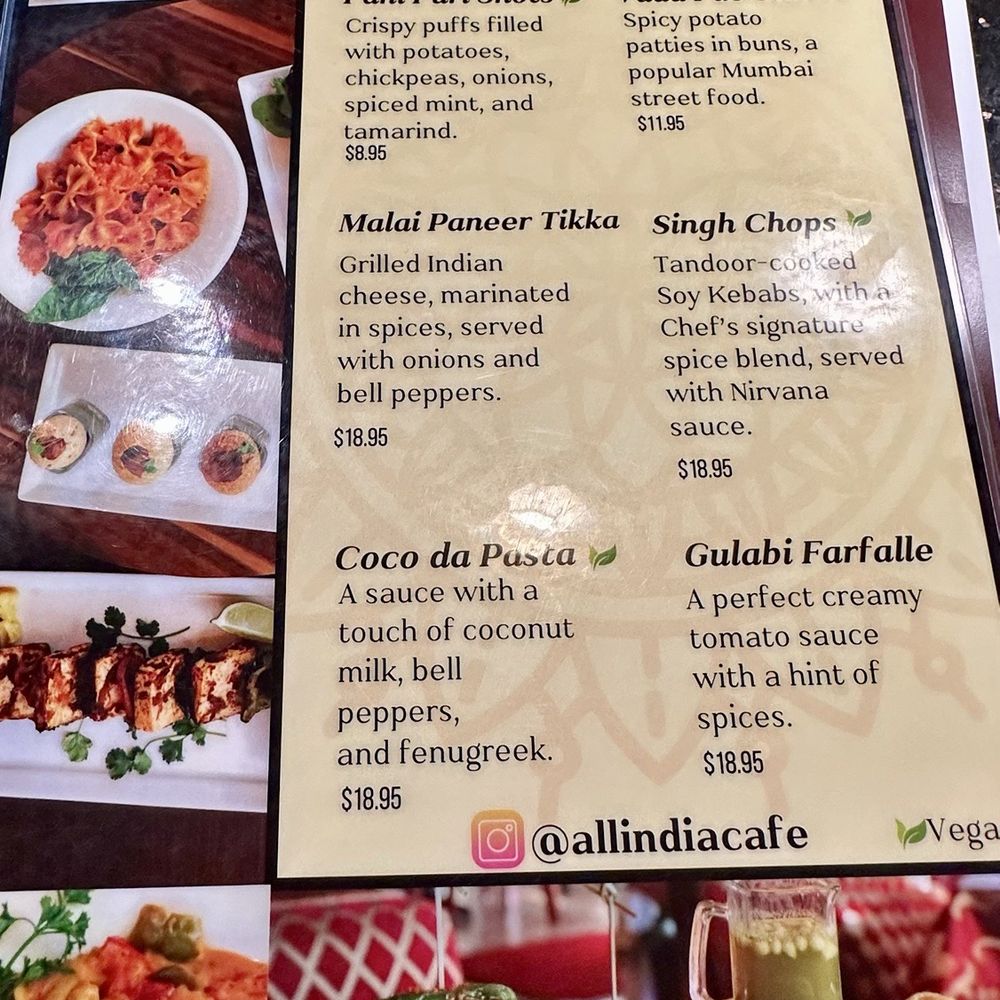 All India Cafe - 8/2025 - Street Food Menu - Indian Near Me - Arcadia, California All India Cafe - 8/2025 - Street Food Menu - Indian Near Me - Arcadia, California