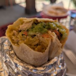 Taqueria Mi Familia - The inside of the regular Chile Verde burrito.