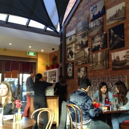 At the innermost table looking out.