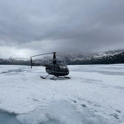 VS Helicopters - Our helicopter sitting on the glacier