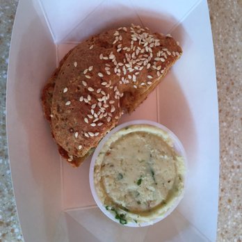 Tasting Kauai - Bread fruit bagel with hummus - Food Tours Near Me - Lihue, Hawaii
