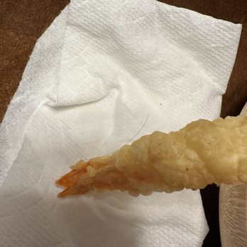 Kobe Restaurant - Hair on shrimp tempura - Korean Near Me - Bellevue, Washington Kobe Restaurant - Hair on shrimp tempura - Korean Near Me - Bellevue, Washington