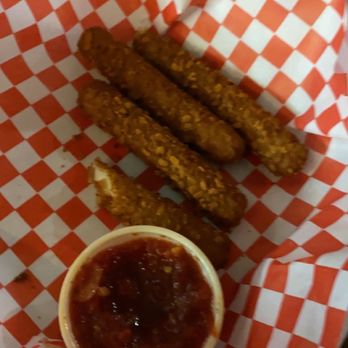 Milkie's Pizza & Pub - Blurry mozzarella stick pic but what else do you need? - Pizza Near Me - Big Sky, Montana