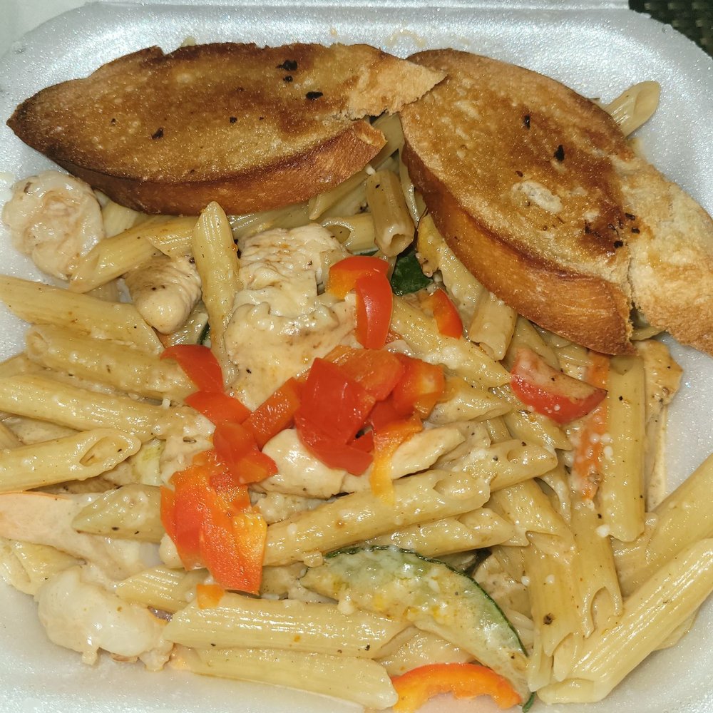 Topey's Kitchen - Spicy Jamaican Rasta Pasta with Shrimp and Chicken - Caribbean Near Me - Detroit, Michigan Topey's Kitchen - Spicy Jamaican Rasta Pasta with Shrimp and Chicken - Caribbean Near Me - Detroit, Michigan