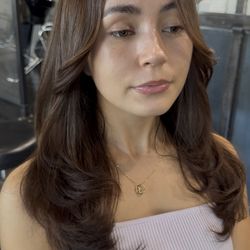 Yosuke Kobayashi Hair Stylist - Curtain bang long layer haircut