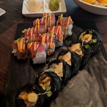 O-Ku - Tuna wrap and black widow - Sushi Bars Near Me - Raleigh, North Carolina O-Ku - Tuna wrap and black widow - Sushi Bars Near Me - Raleigh, North Carolina