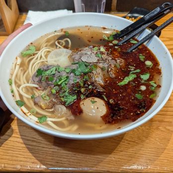 Nouilles de Lan Zhou - Combo #1 beef noodle soup (medium) with cucumbers (hidden). Noodle size #3 (the standard recommendation) - Chinese Near Me - Montreal, Quebec Nouilles de Lan Zhou - Combo #1 beef noodle soup (medium) with cucumbers (hidden). Noodle size #3 (the standard recommendation) - Chinese Near Me - Montreal, Quebec