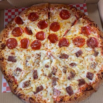 Slice N Sub - Half pepperoni/hawaii style - Pizza Near Me - Riverside, California