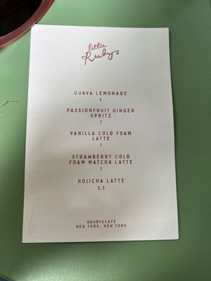 Menu photo 1 Little Ruby's Williamsburg Brooklyn, NY Menu photo 1 Little Ruby's Williamsburg Brooklyn, NY