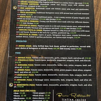 Buono Ristorante - Menu - Pasta Shops Near Me - Sandy, Utah