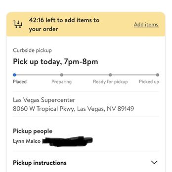 Walmart Supercenter - Pick up slot time - Department Stores Near Me - Las Vegas, Nevada