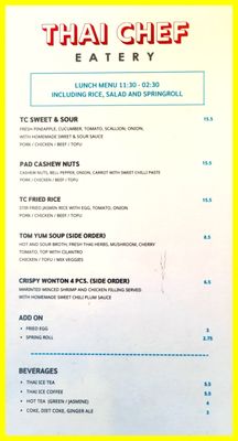 Menu photo 2 Thai Chef Burnaby, BC