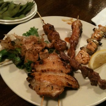Iccho Restaurant - sampler plate.  Chicken hearts are my crack. - Sushi Bars Near Me - Torrance, California