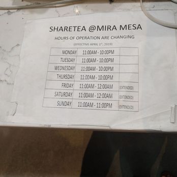 Sharetea - New hours - Coffee & Tea Near Me - San Diego, California