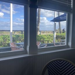 View of beach from inside