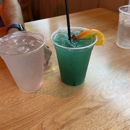 two drinks on a table