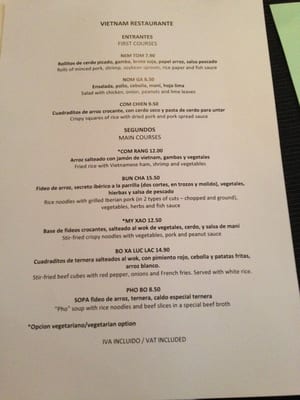 Menu photo 1 Viet Nam Restaurante Madrid, M