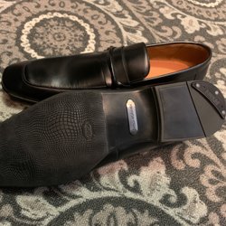 New Vibram anti-slip soles and heel taps installed to protect the original sole from wearing out.