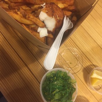 Hooked Market & Kitchen - Flaky white fish and a side of seaweed salad! Yum - Seafood Near Me - Latham, New York