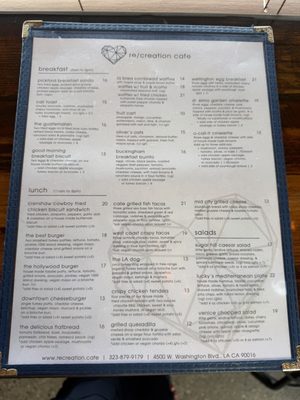 Menu photo 4 Re/creation Cafe Los Angeles, CA Menu photo 4 Re/creation Cafe Los Angeles, CA