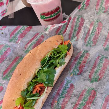 Banhdicted - Chicken bahn mi and prickly pear milk tea - Sandwiches Near Me - Tucson, Arizona