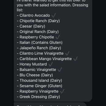 Salad Nation - List of gluten and dairy ingredients in Salad Nations dressings. - Salad Near Me - Tucson, Arizona