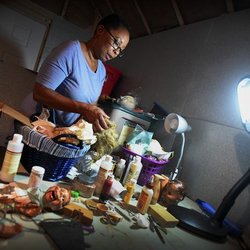 Valarie Moyer's Unique Dolls and Gifts - Doll doctor in action
