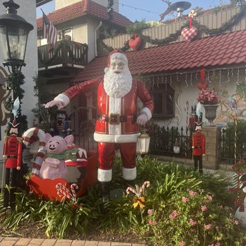 Old World Village - Cute Santa decor - Shopping Centers Near Me - Huntington Beach, California