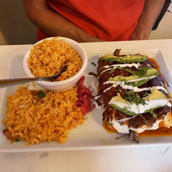 Gabriela's Downtown - Chipolte Enchiladas double rice. A++ for the burnt cheese layer - Mexican Near Me - Austin, Texas Gabriela's Downtown - Chipolte Enchiladas double rice. A++ for the burnt cheese layer - Mexican Near Me - Austin, Texas