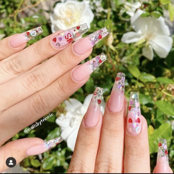 Nails By Trinnie - My first set ever by Trinnie! Valentines nails 2020 with my boyfriends initials - Nail Technicians Near Me - Rancho Cucamonga, California Nails By Trinnie - My first set ever by Trinnie! Valentines nails 2020 with my boyfriends initials - Nail Technicians Near Me - Rancho Cucamonga, California