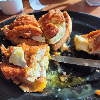 Hollywood Beach Cafe - Chicken and waffles with a couple eggs. - Breakfast & Brunch Near Me - Oxnard, California
