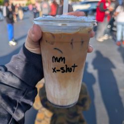 Crazy Beans Coffee - Delicious marbled latte with extra shots of espresso!