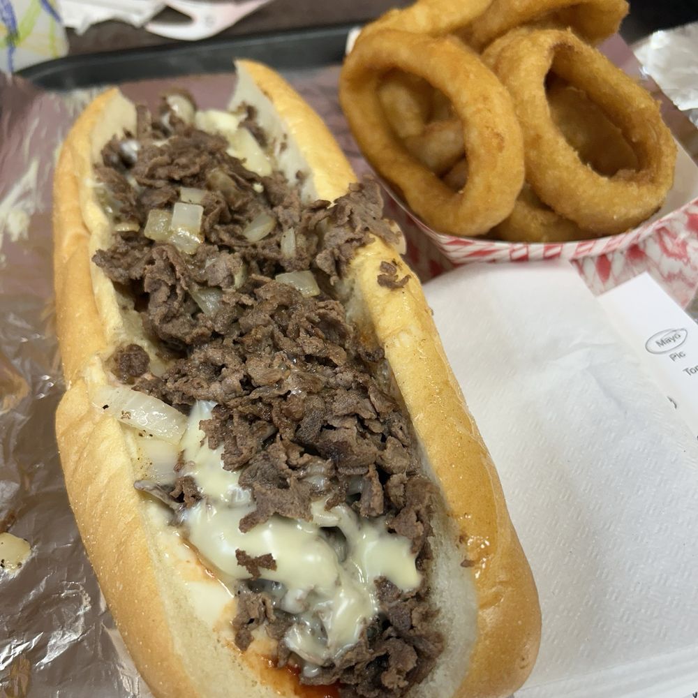 Cheesesteak and Onion Rings