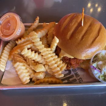 Houston TX Hot Chicken - Cheesy Hot Chicken Sandwich Meal - Sandwiches Near Me - Tempe, Arizona