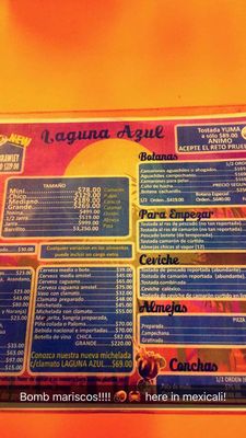 Menu photo 4 La Laguna Azul Mexicali, BCN