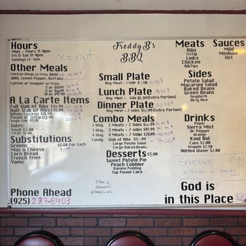 Freddy B's BBQ - New prices. - Barbeque Near Me - Antioch, California Freddy B's BBQ - New prices. - Barbeque Near Me - Antioch, California