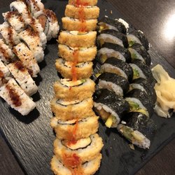 Katana Sushi - Nr. 163 Chilli laks, nr. 162 crispy laks og nr. 160 tempura futomaki