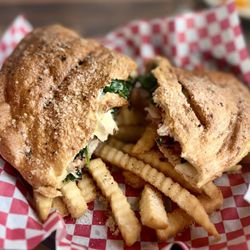 Spanky’s - Lunch Stromboli Italian Club is huge! Ask for ranch or marinara with it