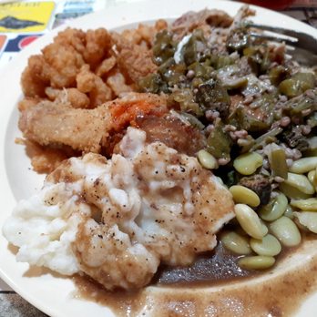 Fuller's Old Fashioned BBQ - Fried chicken and vegetables. - Soul Food Near Me - Fayetteville, North Carolina