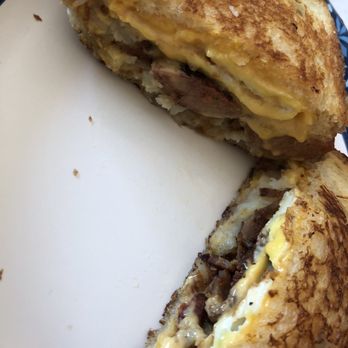 Digger's Diner - Concord - Hot link and bacon breakfast sandwich - Breakfast & Brunch Near Me - Concord, California