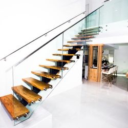 Ponderosa WoodSlabs - Live Oak Floating Staircase