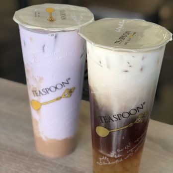 Teaspoon - Roasted Tea Crema with Crystal Boba; Taro Lover with Taro Bits ( Must) - Desserts Near Me - San Francisco, California Teaspoon - Roasted Tea Crema with Crystal Boba; Taro Lover with Taro Bits ( Must) - Desserts Near Me - San Francisco, California