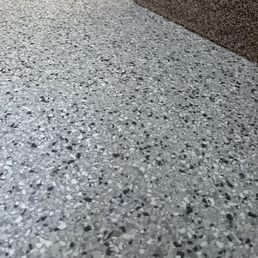 Close up of the epoxy flooring.