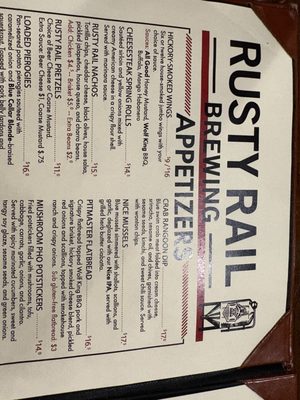 Menu photo 1 Rusty Rail Brewery Mifflinburg, PA