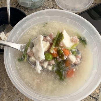 China Delights - Egg drop soup with tofu and pork - comforting - Cantonese Near Me - Pinole, California