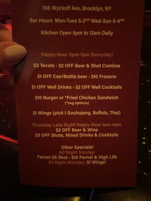 Menu photo 2 Abe's Pagoda Bar Brooklyn, NY