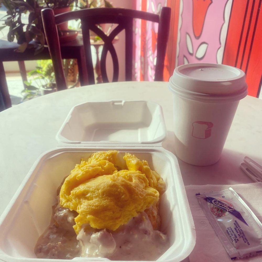 Maria's Bread Sandwiches - Biscuit n' gravy with scrambled egg. - Cafes Near Me - Collingswood, New Jersey Maria's Bread Sandwiches - Biscuit n' gravy with scrambled egg. - Cafes Near Me - Collingswood, New Jersey