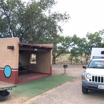 Coronado Campground - Each campsite had a small shelter. - Campgrounds Near Me - Bernalillo, New Mexico